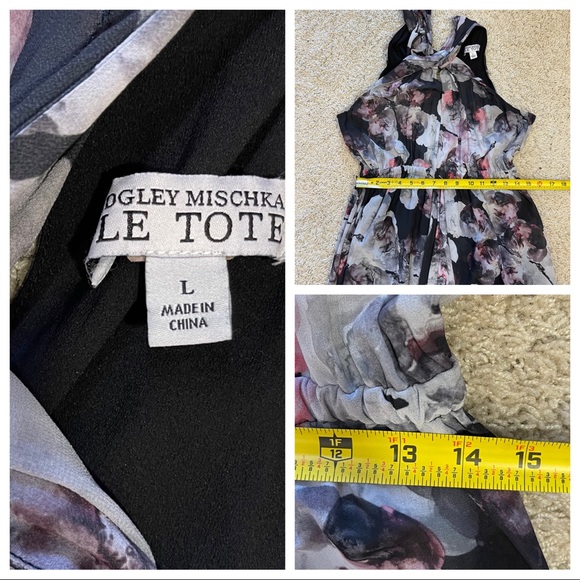 Badgley Mischka High Low Halter Dress size L - Picture 7 of 9